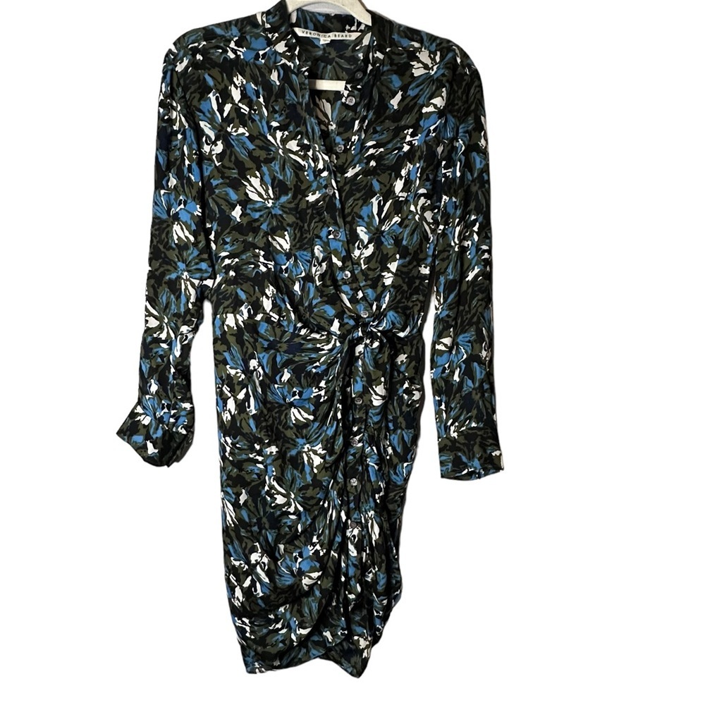 Veronica Beard Silk Georgina Dress Draped Dark Feminine Quiet Luxury Chic 0